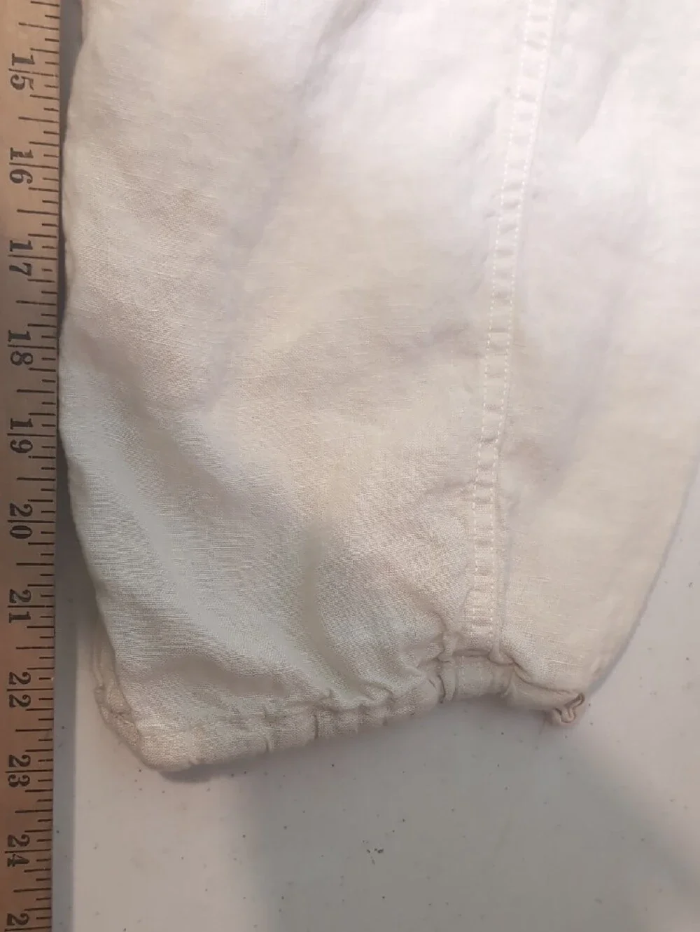 Everlane Flax White Linen Cargo Pants with Drawstring Waist Size Large